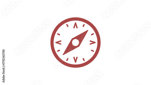 Simple compass icon flat vector glyph design isolated on white background for navigation and direction applications