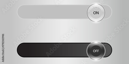 On Off Switch Technology Modern Sleek Toggle UI UX Mobile Web Design Interface Button Application Control Settings
