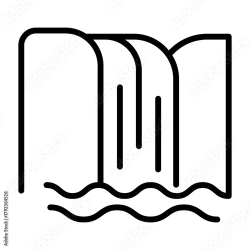 Waterfall icon vector image. Can be used for Rainforest.