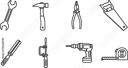 Vector art of construction tools icons