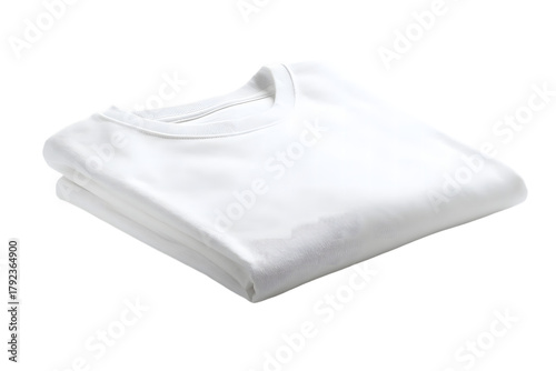 Crisp White Folded T-Shirt Elegance A Study in Simplicity and Cleanliness Perfect for Wardrobe Mockups