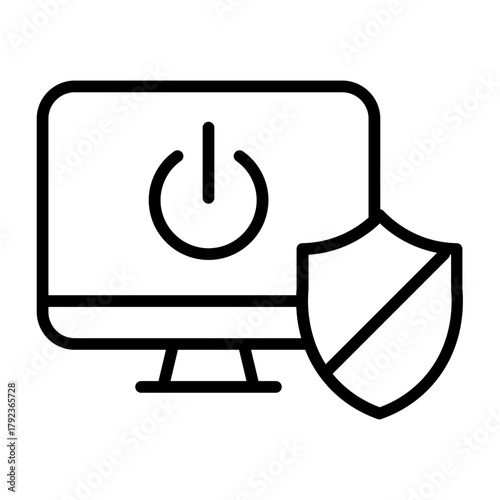 Shutdown Protection icon vector image. Can be used for Crisis Mangement.