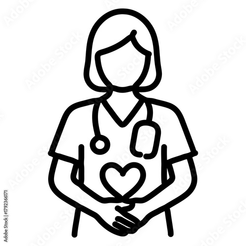 Dialysis Nurse icon vector image. Can be used for Nursing.