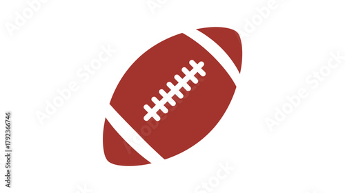 American football illustration simple flat vector design isolated on white background