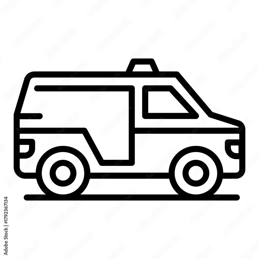Fototapeta premium Incident Support Vehicle icon vector image. Can be used for Public Services.