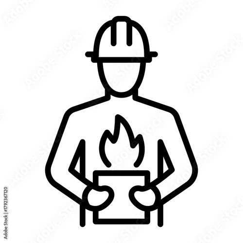 Fire Safety Inspector icon vector image. Can be used for Public Services.