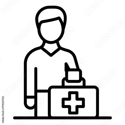 First Aid Responder icon vector image. Can be used for Public Services.