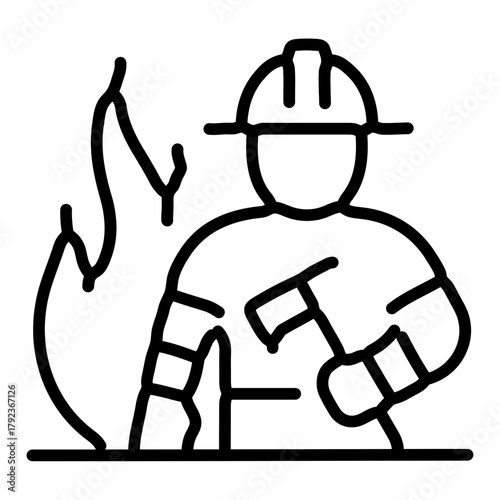 Forest Firefighter icon vector image. Can be used for Public Services.
