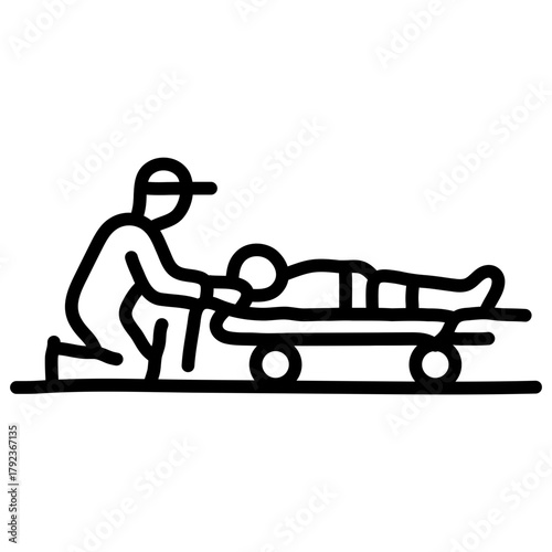 Medical Evacuation Team icon vector image. Can be used for Public Services.