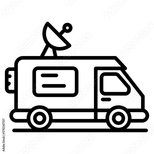 Mobile Command Center icon vector image. Can be used for Public Services.