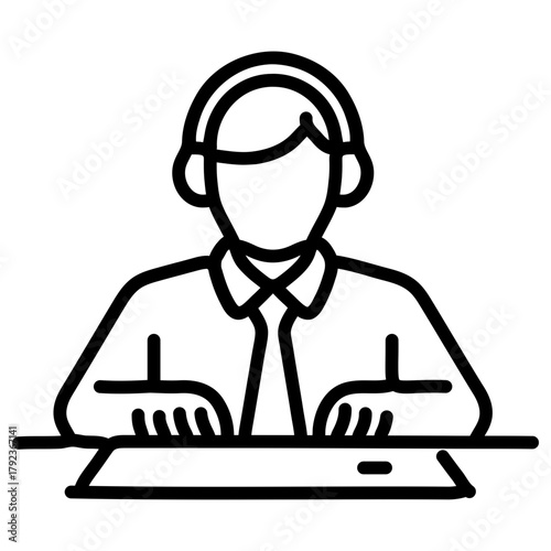 Police Dispatcher icon vector image. Can be used for Public Services.
