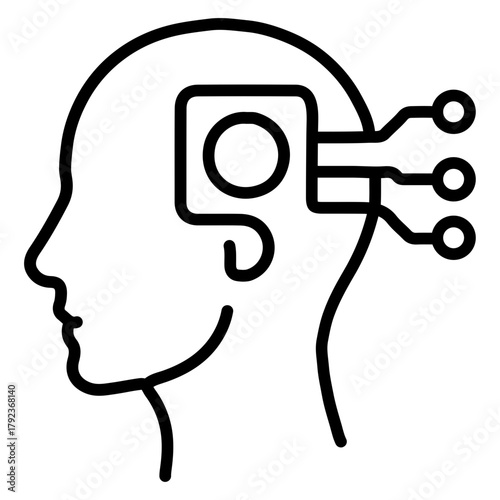 Cybernetics icon vector image. Can be used for Cyberpunk.