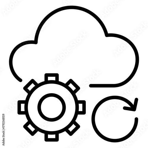 Cloud Automation icon vector image. Can be used for Cyberpunk.