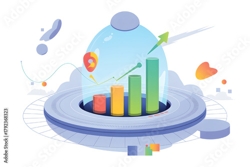 Success growth background future with portal temporal machine time planning projections