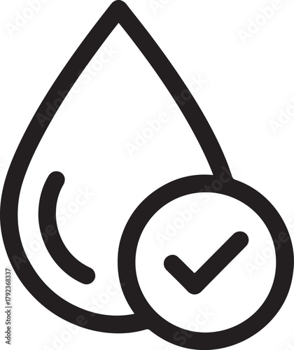 Waterproof gadget icon silhouette showing protected device with water drops and shield symbol.