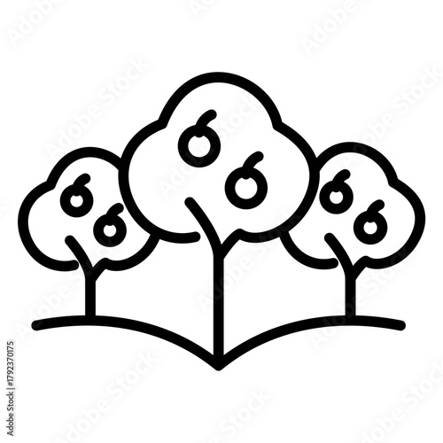 Orchard icon vector image. Can be used for Agriculture.