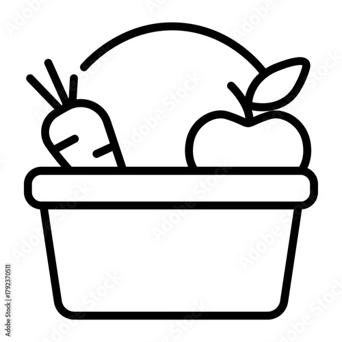 Harvest Basket icon vector image. Can be used for Agriculture.