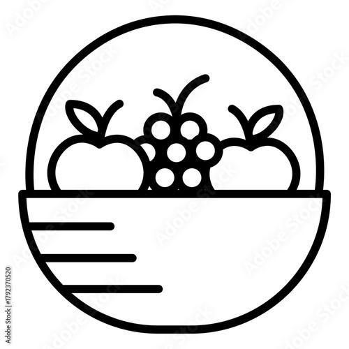 Fruit Basket icon vector image. Can be used for Agriculture.