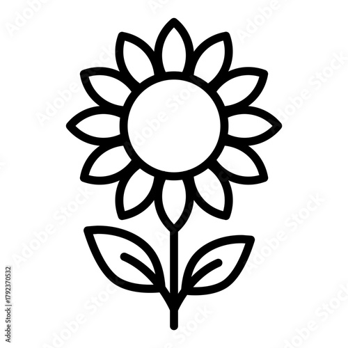 Sunflower icon vector image. Can be used for Agriculture.