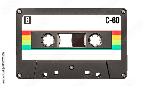 Retro audio cassette tape c 60 isolated
