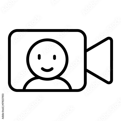 Face Cam icon vector image. Can be used for Video Blog.