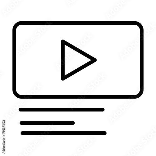 Free Download Video Description icon vector image. Can be used for Video Blog. - GFXLoad