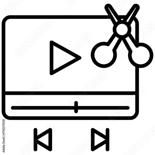 Video Editing icon vector image. Can be used for Video Blog.