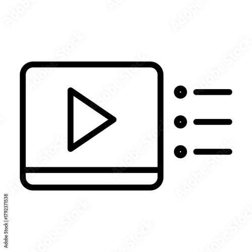 Video Playlist icon vector image. Can be used for Video Blog.