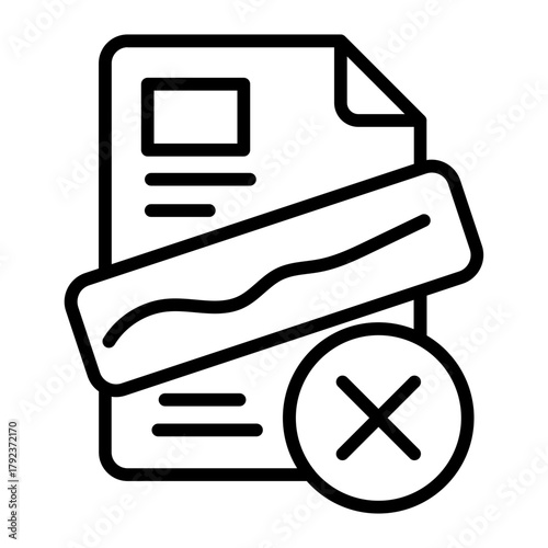 File Rejection icon vector image. Can be used for Documents And Files.