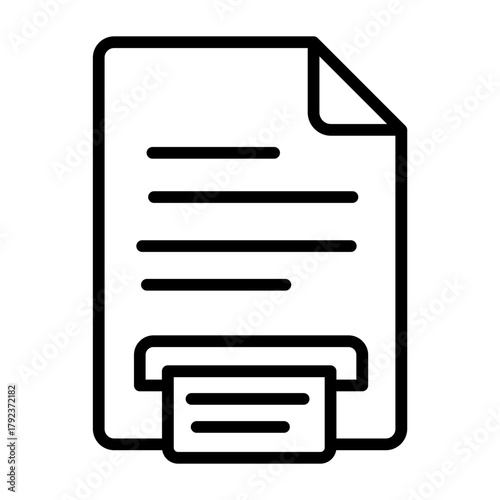File Print icon vector image. Can be used for Documents And Files.