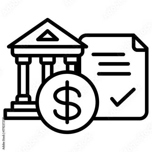Bank Loan icon vector image. Can be used for Credit And Loan.