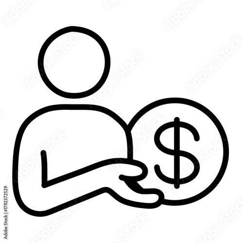 Borrower icon vector image. Can be used for Credit And Loan.