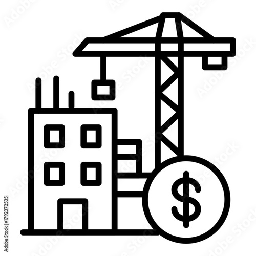 Construction Loan icon vector image. Can be used for Credit And Loan.