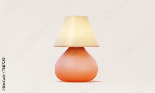 Bedside table lamp 3D vector icon object vintage luxury classic on pastel background. bedroom designer decor modern furniture house hotel interior. illustration cartoon minimal style
