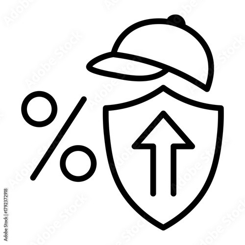 Interest Rate Cap icon vector image. Can be used for Credit And Loan.