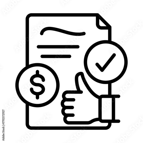 Loan Approval icon vector image. Can be used for Credit And Loan.