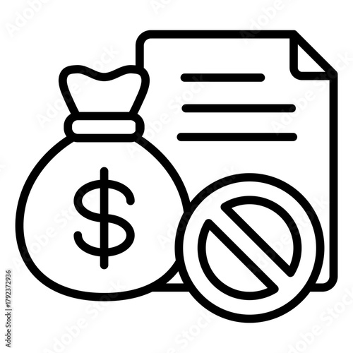 Loan Denial icon vector image. Can be used for Credit And Loan.