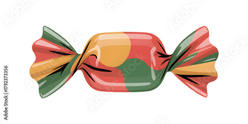 With candy twisted transparent wrapped ends