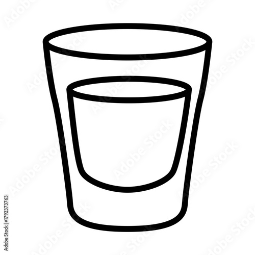 Shot Glass icon vector image. Can be used for Bar.