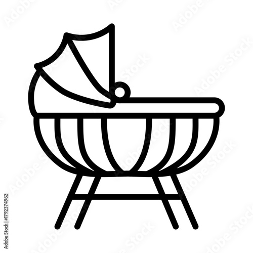 Bassinet icon vector image. Can be used for Maternity.