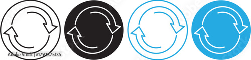 Swap arrow icon in circular. Flat vector icon representing transfer, swap, exchange, spin, or flip actions. exchange arrow icons - Swap icon with two arrows.
