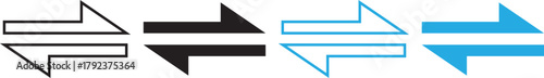 Swap arrow icon in circular. Flat vector icon representing transfer, swap, exchange, spin, or flip actions. exchange arrow icons - Swap icon with two arrows.

