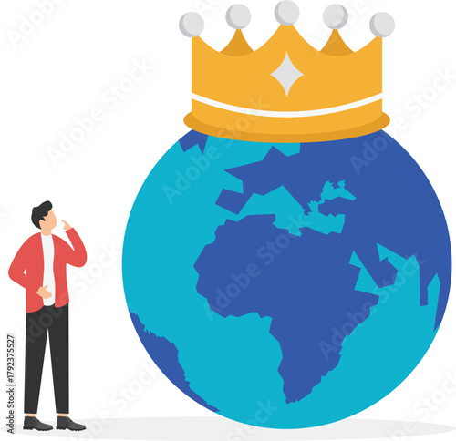 globe with golden crown, 

