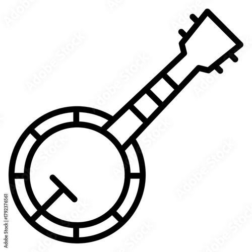 Banjo icon vector image. Can be used for Artist Studio.