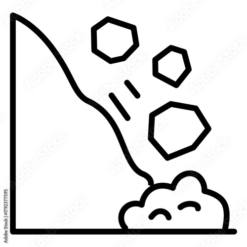 Landslide icon vector image. Can be used for Geography.