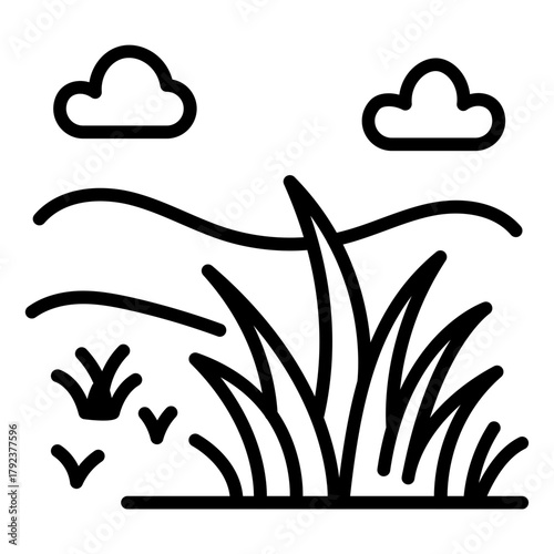 Grassland icon vector image. Can be used for Geography.