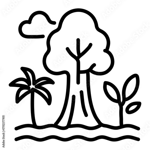 Rainforest icon vector image. Can be used for Geography.