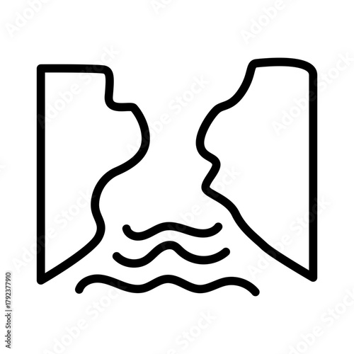 Strait icon vector image. Can be used for Geography.