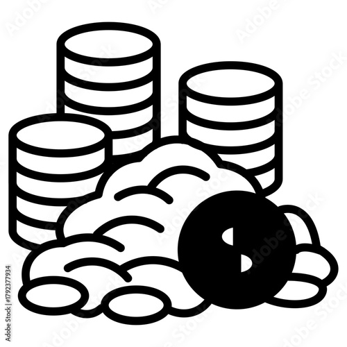 Coin Hoard icon vector image. Can be used for Archeology.