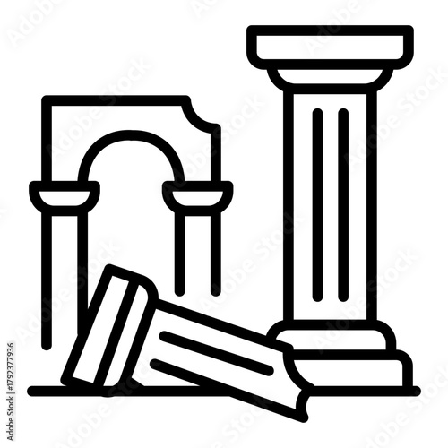 Architectural Remains icon vector image. Can be used for Archeology.